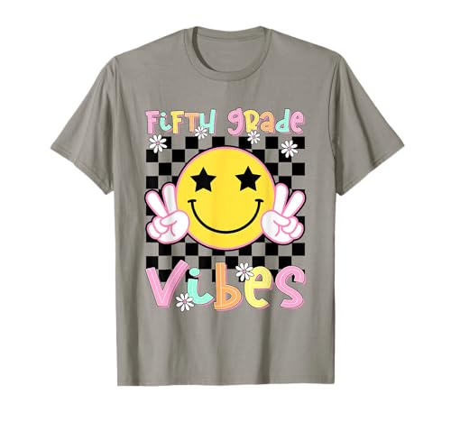 Fifth Grade Vibes Groovy Smile Face Back to School Girl Kid T-Shirt Fifth Grade Vibes Groovy Smile Face Back to School Girl Kid T-Shirt von Happy First Day of School - Back To School Apparel