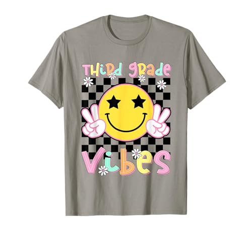Third Grade Vibes Groovy Smile Face Back To School Girl Kid T-Shirt Third Grade Vibes Groovy Smile Face Back To School Girl Kid T-Shirt von Happy First Day of School - Back To School Apparel