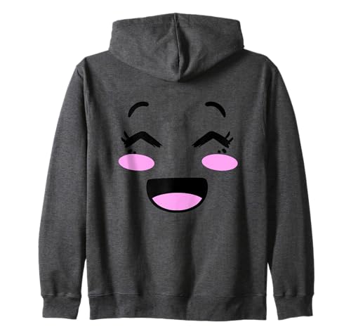 Kawaii Süßes Happy Face Kostüm für Frauen und Mädchen Kapuzenjacke von Happy Funny Kawaii Art For Women and Girls