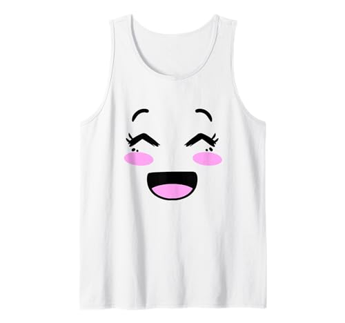 Kawaii Süßes Happy Face Kostüm für Frauen und Mädchen Tank Top Kawaii Süßes Happy Face Kostüm für Frauen und Mädchen Tank Top von Happy Funny Kawaii Art For Women and Girls