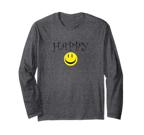 Happy Smile Face Funny Casual Men Women Unisex Apparel Langarmshirt Happy Smile Face Funny Casual Men Women Unisex Apparel Langarmshirt von Happy Funny Smile