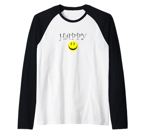 Happy Smile Face Funny Casual Men Women Unisex Apparel Raglan Happy Smile Face Funny Casual Men Women Unisex Apparel Raglan von Happy Funny Smile