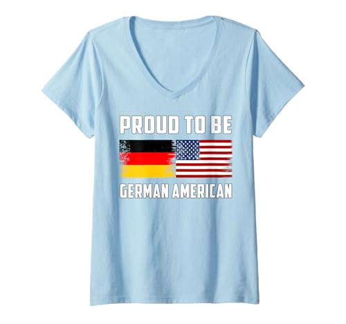 Damen Deutsch Amerikanisch Opa Mama Papa I Love USA I Love Germany T-Shirt mit V-Ausschnitt von Happy German-American Day Happy German Unity Day