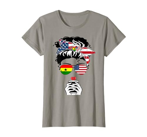 Ghanaische Amerikanische Kaffee Mama Mädchen Schwester Tante Ghana USA Flagge T-Shirt Ghanaische Amerikanische Kaffee Mama Mädchen Schwester Tante Ghana USA Flagge T-Shirt von Happy Ghana America Day Ghanaian American Pride
