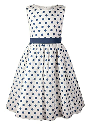 Happy Girls® Mädchen Kleid Punkte festlich, Größe:134, Präzise Farbe:Navy von Happy Girls