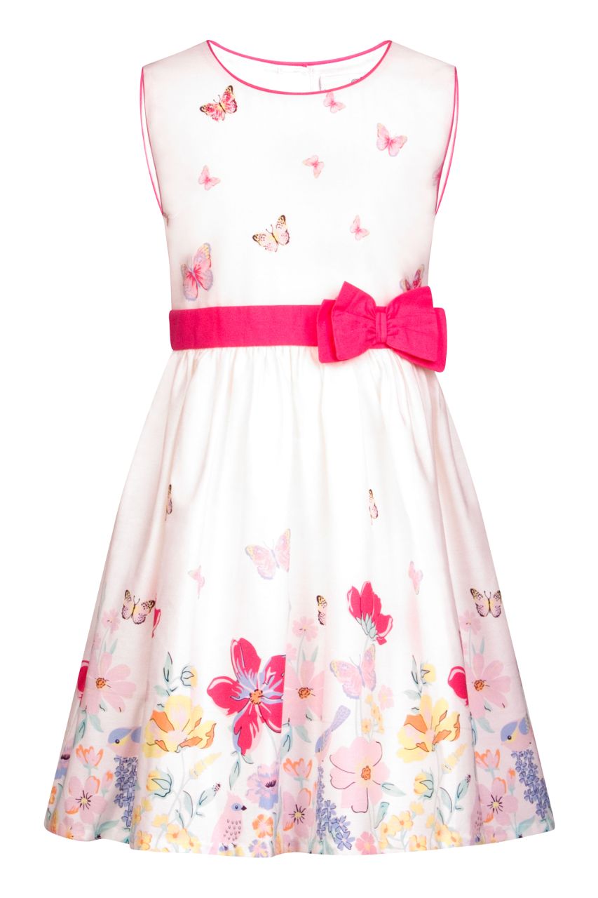 Happy Girls Kleid Sommer Schmetterlinge ecru Baumwolle von Happy Girls