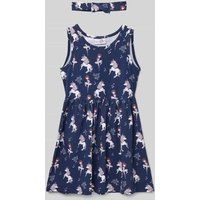 Happy Girls Kleid mit Rundhalsausschnitt in Marine, Größe 104 von Happy Girls