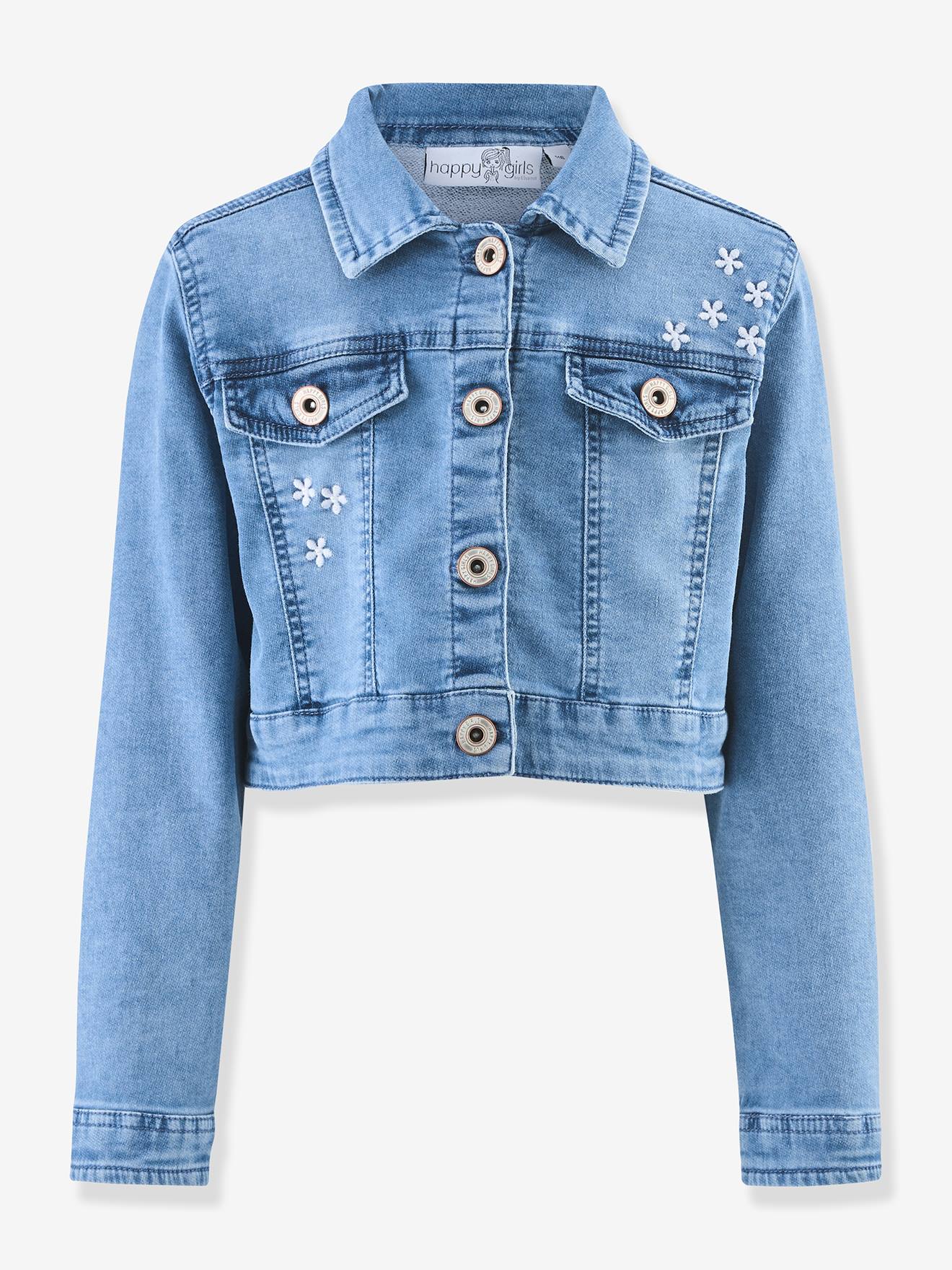 Jeansjacke Mädchen mit Stickereien Happy Girls von Happy Girls