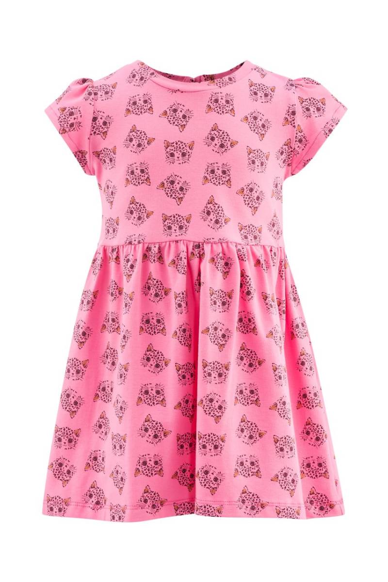 Kleid deep pink mit Katzenmotiv / Happy Girls by Eisend von Happy Girls