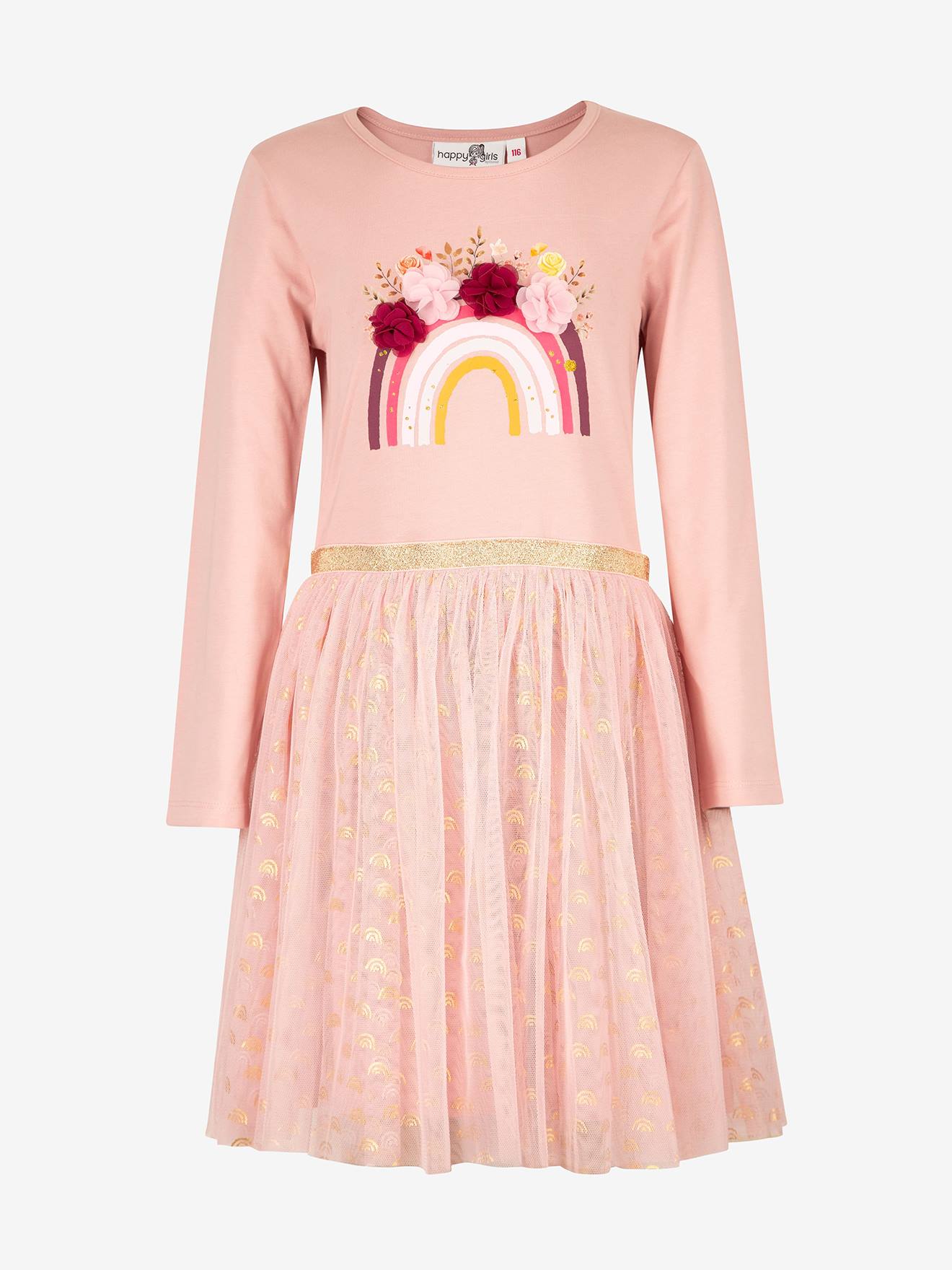 Kleid mit Tüllrock Happy Girls Mädchen Ballerinaprint pudrig von Happy Girls