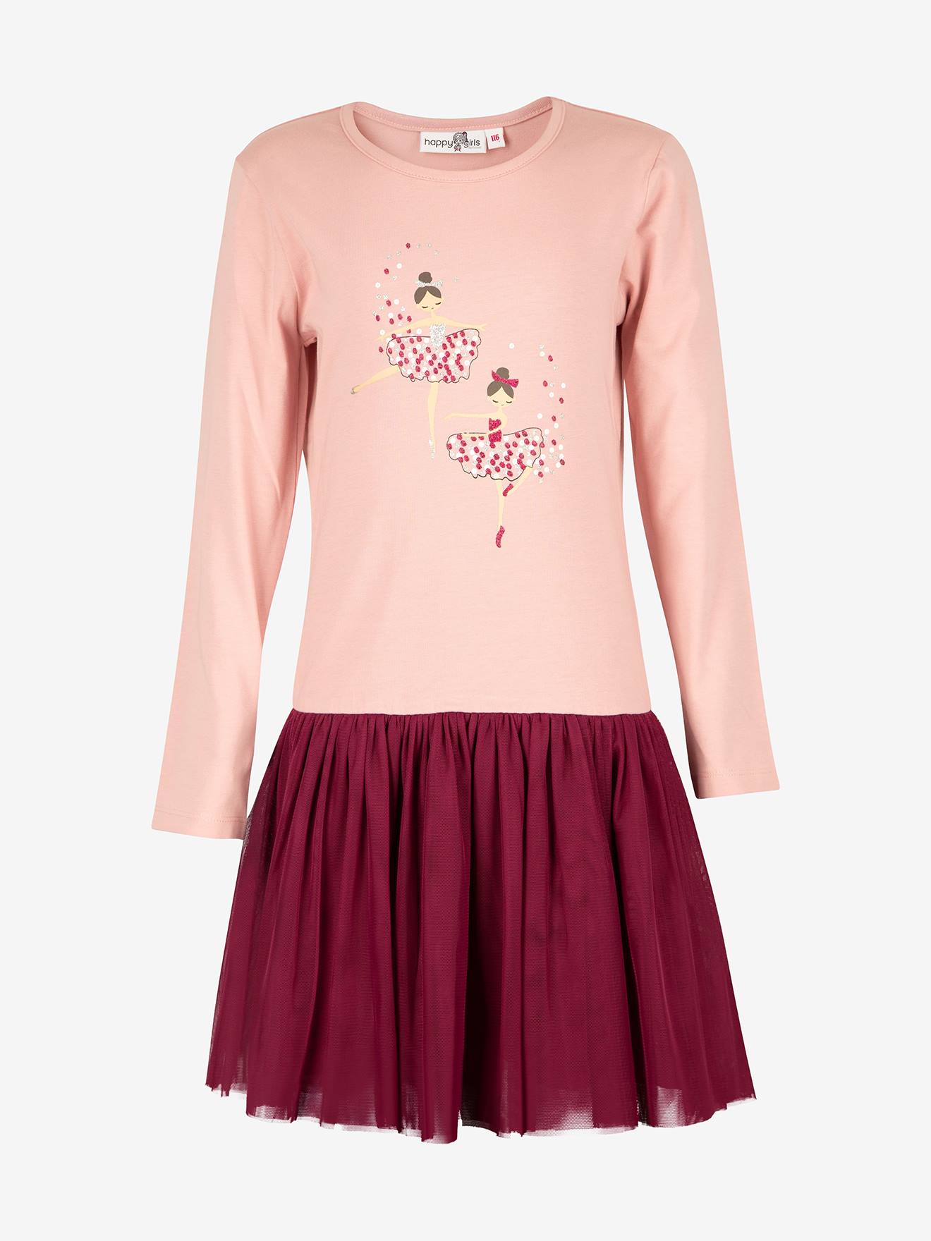 Kleid mit Tüllrock Happy Girls Mädchen Ballerinaprint pudrig von Happy Girls