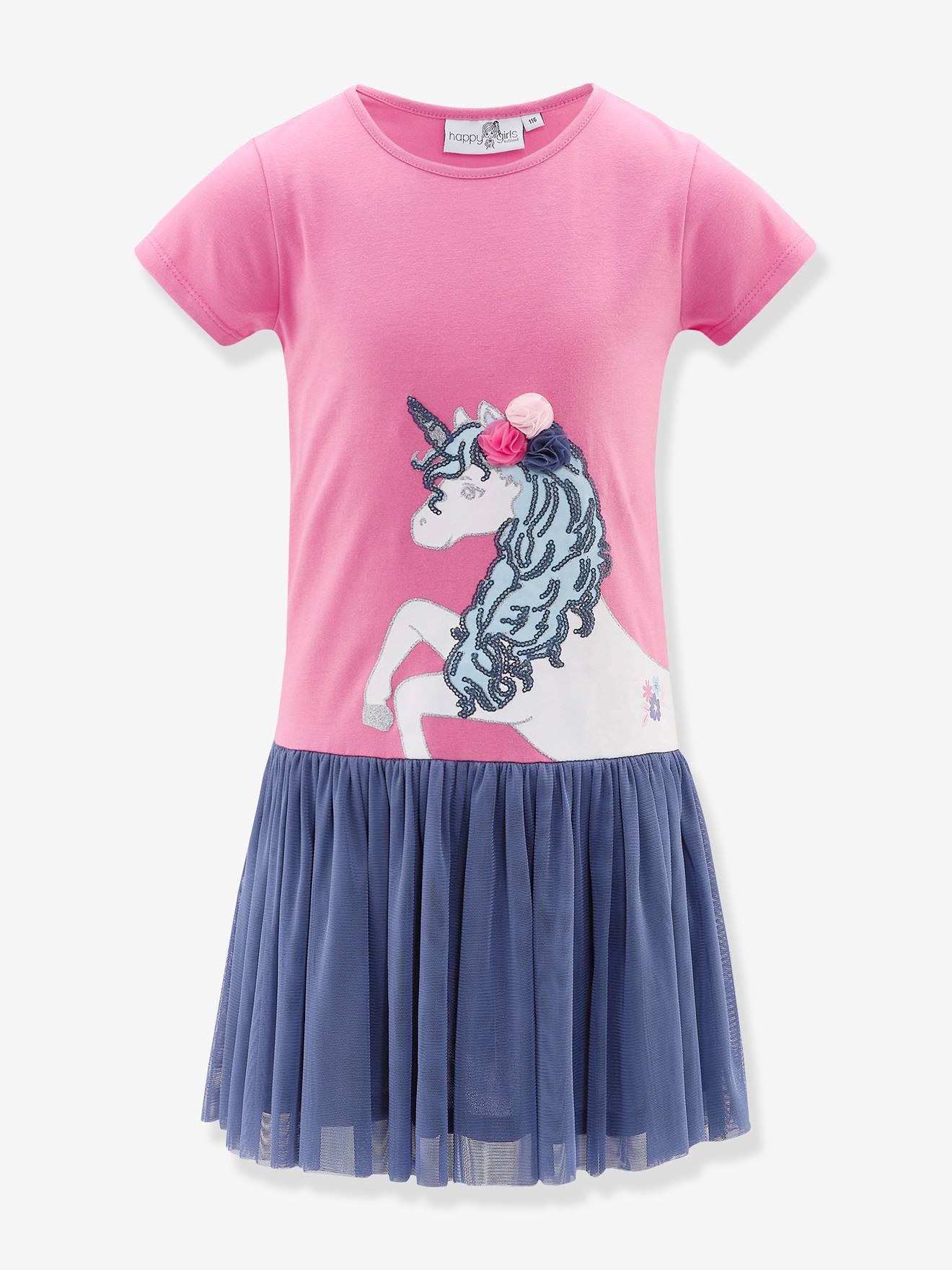 Mädchen Kleid mit Pailletten-Einhorn und Tüllrock Happy Girls von Happy Girls