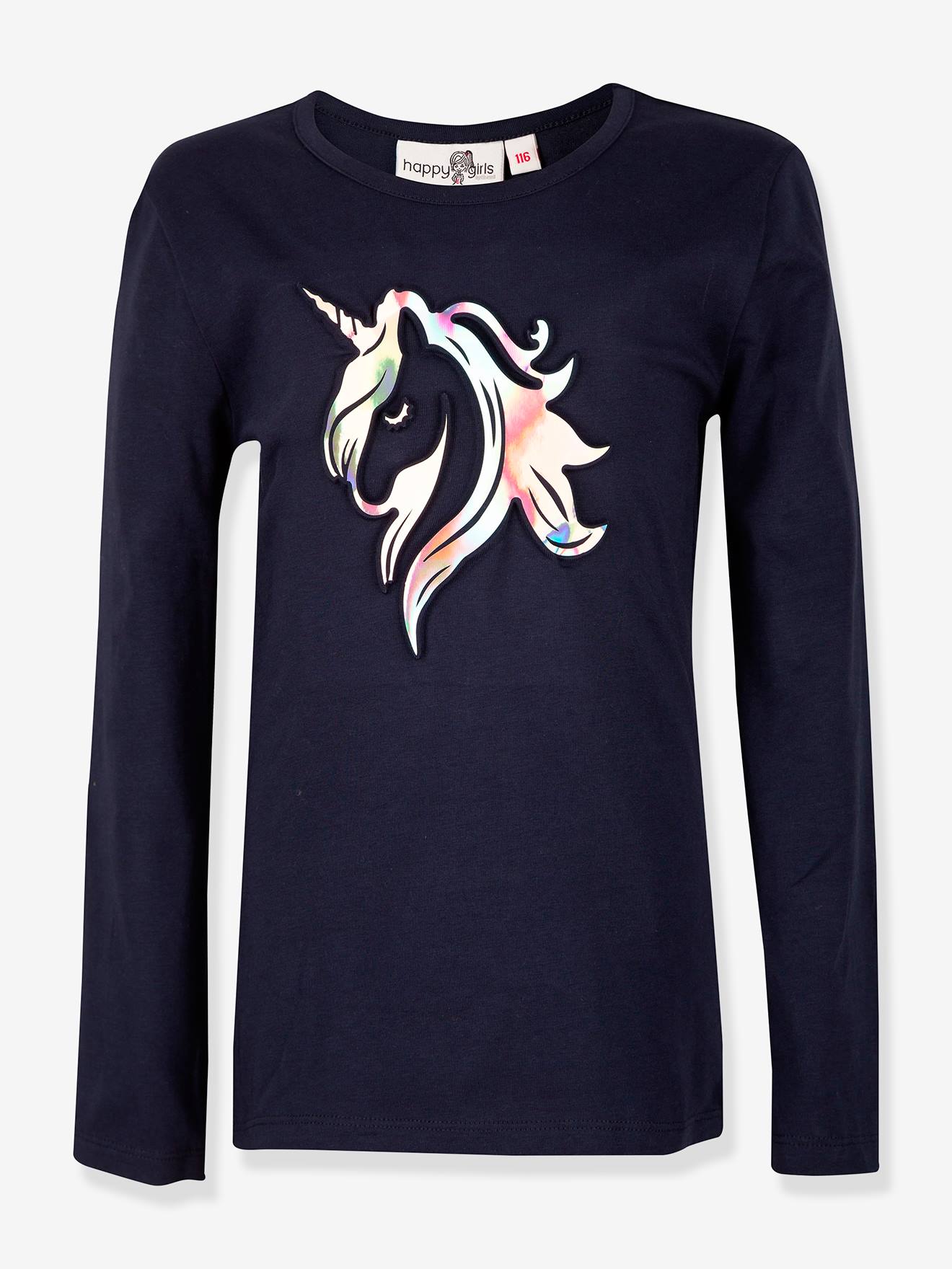 Shirt Happy Girls Mädchen mit Holo-Einhorn von Happy Girls