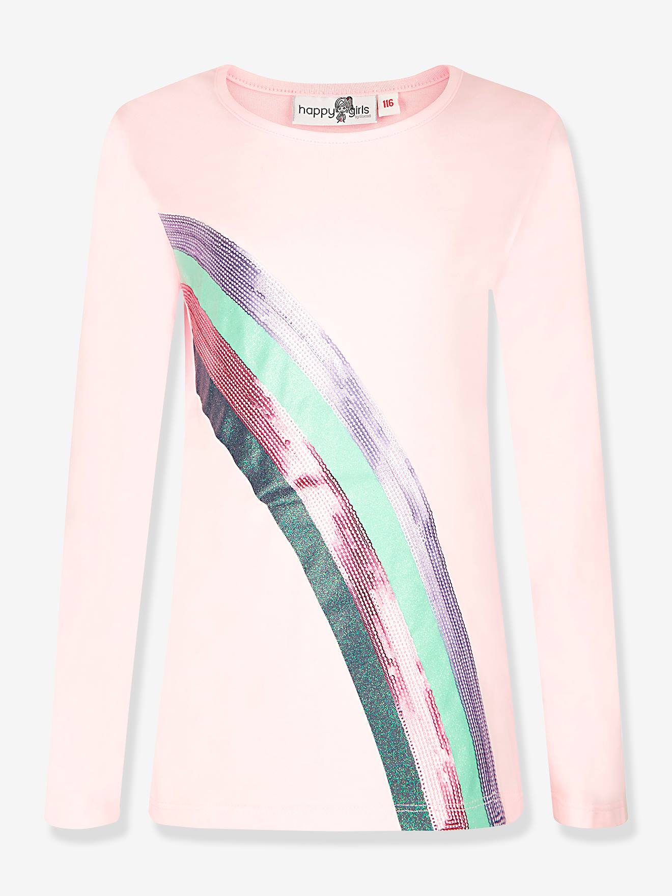 Shirt Happy Girls Mädchen mit Pailletten-Regenbogen von Happy Girls
