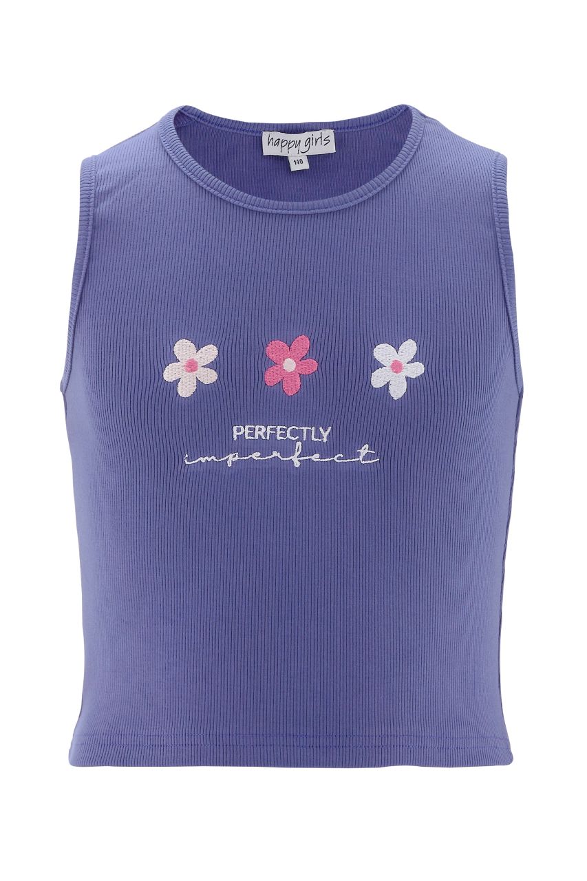 Stricktop Singlet blue mit Blumen / Happy Girls by Eisend von Happy Girls