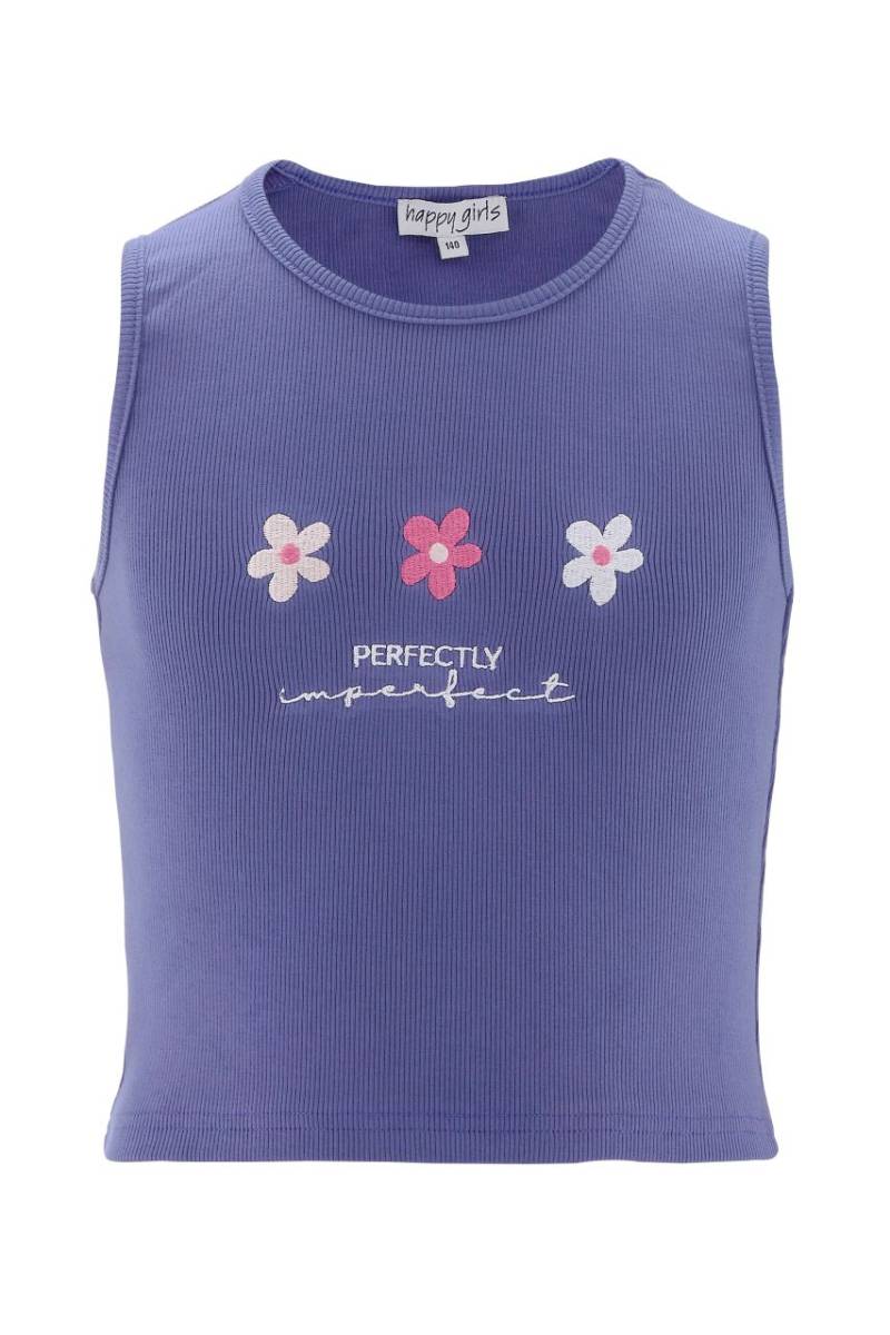 Stricktop Singlet blue mit Blumen / Happy Girls by Eisend von Happy Girls