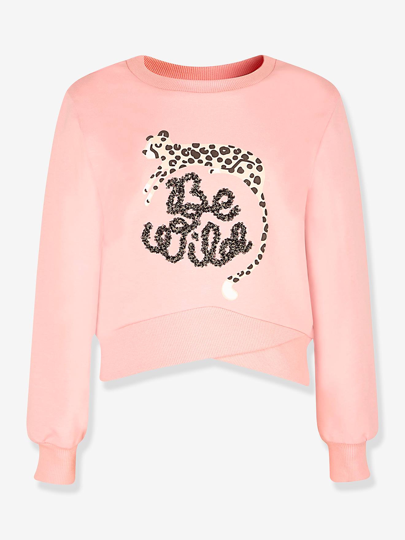 Sweatshirt Happy Girls Mädchen Leo-Motiv mit Schrift pudrig von Happy Girls