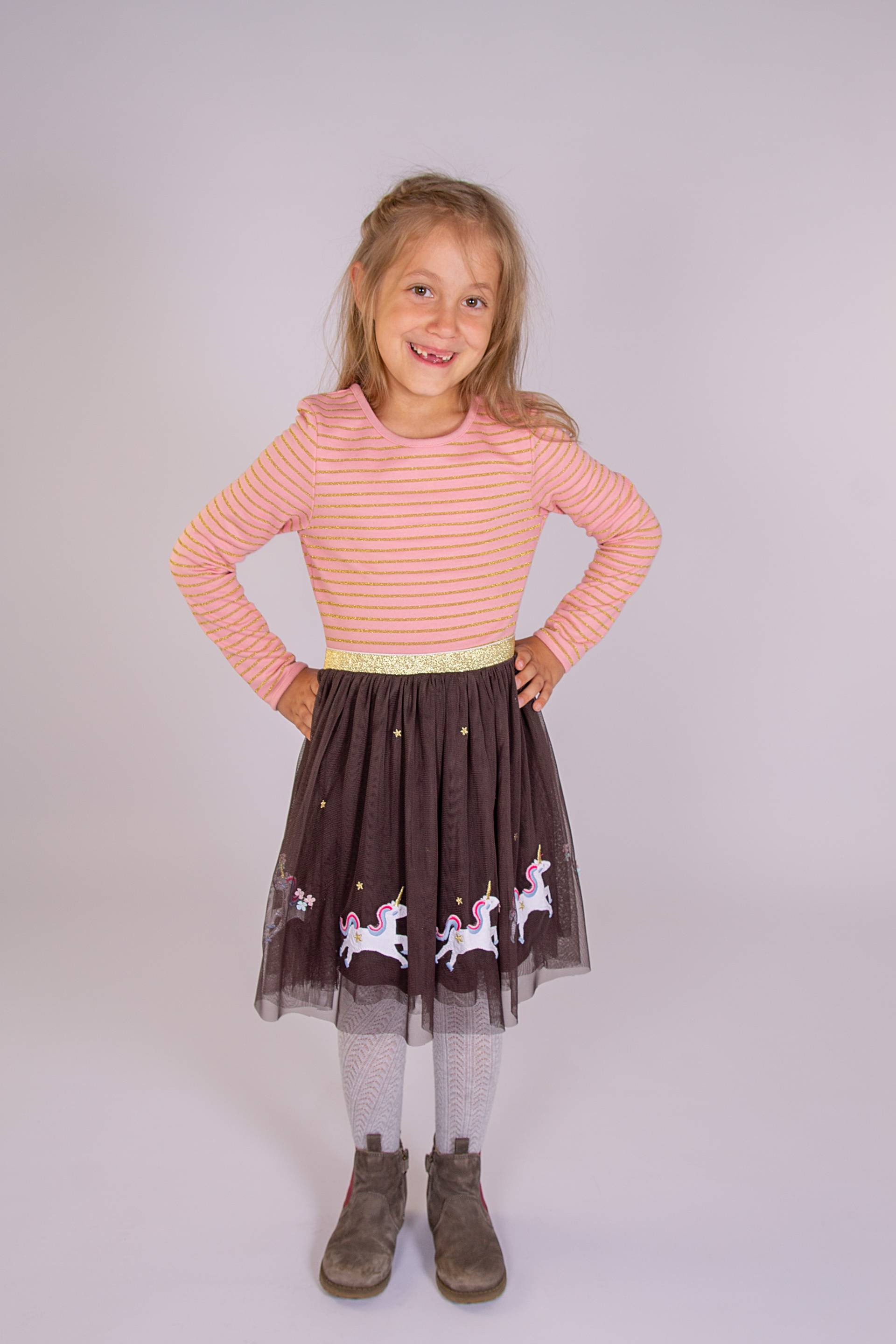 happy girls Midikleid mit hochwertigen Einhorn-Applikationen am Saum von Happy Girls