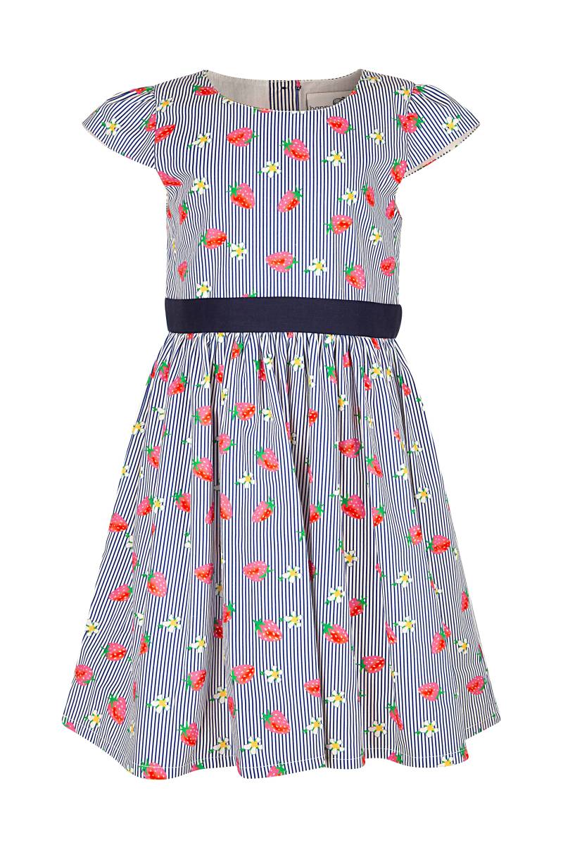 happy girls Sommerkleid mit kleinen Flügelärmeln und kontrastierten Bindegürtel von Happy Girls