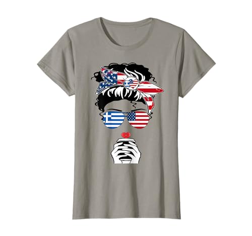 Griechische Amerikanische Kaffee Mama Mädchen Schwester Tante Griechenland USA Flagge T-Shirt Griechische Amerikanische Kaffee Mama Mädchen Schwester Tante Griechenland USA Flagge T-Shirt von Happy Greek American Heritage Month Greek Pride