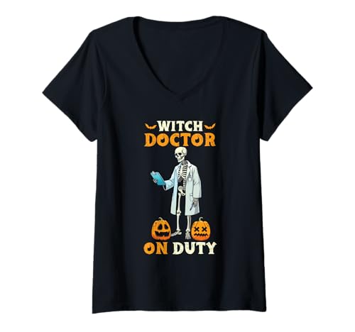Damen Happy Halloween Doctor Chirurg Arzt Trick Or Treat T-Shirt mit V-Ausschnitt Damen Happy Halloween Doctor Chirurg Arzt Trick Or Treat T-Shirt mit V-Ausschnitt von Happy Halloween Doctor Trick Or Treat Medicine