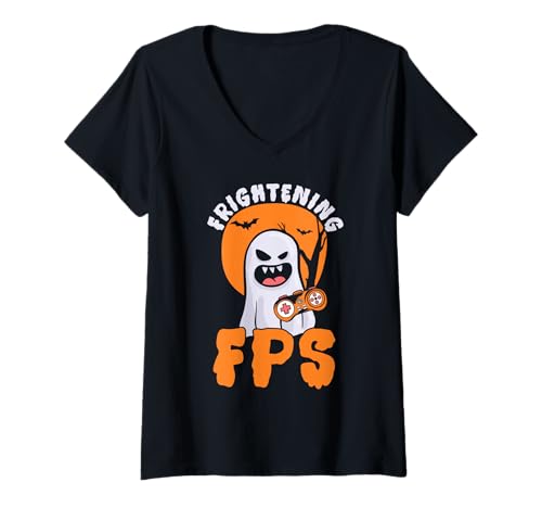 Damen Happy Halloween Gamer Videospielspieler Trick Or Treat T-Shirt mit V-Ausschnitt Damen Happy Halloween Gamer Videospielspieler Trick Or Treat T-Shirt mit V-Ausschnitt von Happy Halloween Gamer Trick Or Treat Video Game