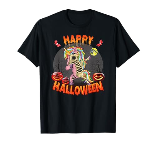 Dab Skelett Einhorn Halloween Kostüm Kinder Unicorn Zombie T-Shirt Dab Skelett Einhorn Halloween Kostüm Kinder Unicorn Zombie T-Shirt von Happy Halloween Kostüm Mädchen & Damen Einhorn