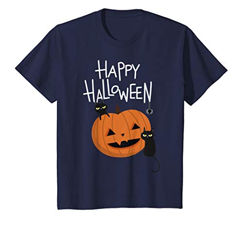 Kinder Happy Halloween Gruseliges Spider Schwarze Katzen Kürbis T-Shirt Kinder Happy Halloween Gruseliges Spider Schwarze Katzen Kürbis T-Shirt von Happy Halloween Scary Tee