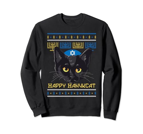 Hanukkah-Kostüm Happy Hanukcat jüdische Menora Katze Mama Papa Sweatshirt Hanukkah-Kostüm Happy Hanukcat jüdische Menora Katze Mama Papa Sweatshirt von Happy Hanukkah Jewish Costume Chanukah Outfit