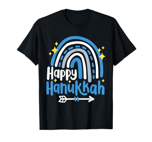Happy Chanukkah Chanukah Retro Groovy Rainbow Boys Girls Kids T-Shirt Happy Chanukkah Chanukah Retro Groovy Rainbow Boys Girls Kids T-Shirt von Happy Hanukkah Jewish Holiday Outfits