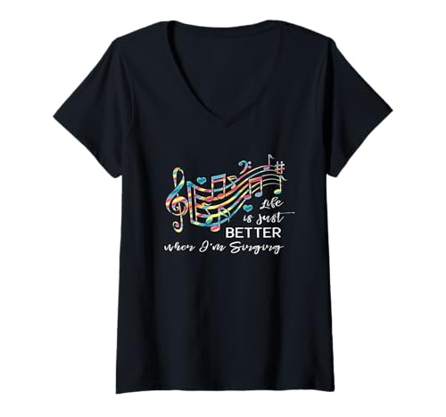 Damen Life is just Better When I'm Singing Acapella Quartet Gift T-Shirt mit V-Ausschnitt Damen Life is just Better When I'm Singing Acapella Quartet Gift T-Shirt mit V-Ausschnitt von Happy Harmony Singers Gifts