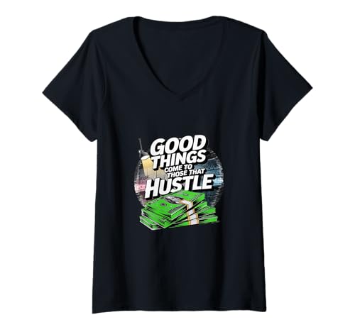 Damen Gute Dinge Werden zu denen, die Unternehmer antreiben T-Shirt mit V-Ausschnitt Damen Gute Dinge Werden zu denen, die Unternehmer antreiben T-Shirt mit V-Ausschnitt von Happy Hustle and Grind Business Designs