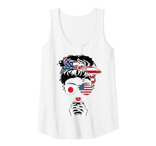 Damen Japanische amerikanische Kaffeetasse Mutter Mädchen Schwester Tante Japan USA Flagge Tank Top Damen Japanische amerikanische Kaffeetasse Mutter Mädchen Schwester Tante Japan USA Flagge Tank Top von Happy Japan America Day Japanese American Pride