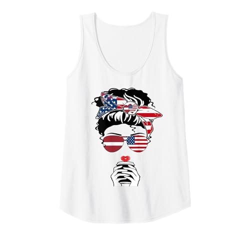 Damen Lettische amerikanische Kaffeetasse Mama Mädchen Schwester Tante Lettland US-Flagge Tank Top Damen Lettische amerikanische Kaffeetasse Mama Mädchen Schwester Tante Lettland US-Flagge Tank Top von Happy Latvia America Day Latvian American Pride