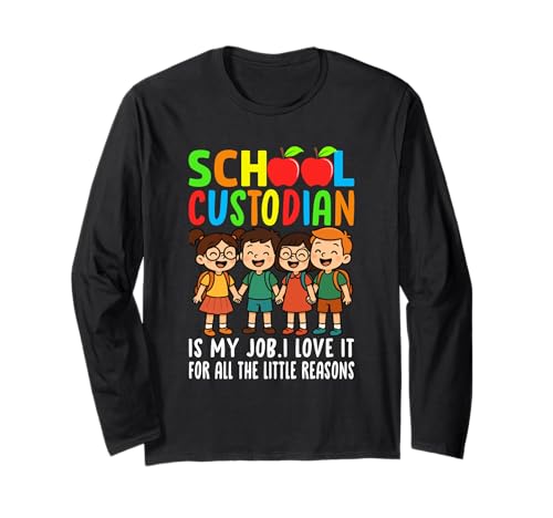 Buntes Schulkustodian-Kinder-Design Langarmshirt Buntes Schulkustodian-Kinder-Design Langarmshirt von Happy Learning