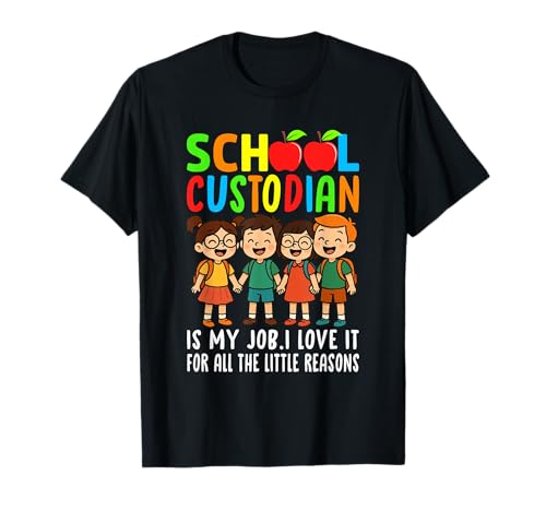 Buntes Schulkustodian-Kinder-Design T-Shirt Buntes Schulkustodian-Kinder-Design T-Shirt von Happy Learning