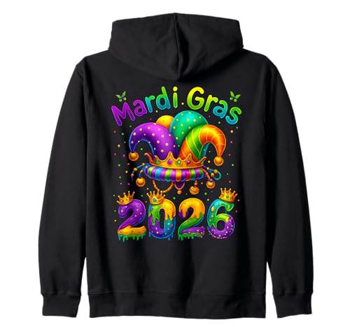 Fasching 2026 Narren Happy Karneval Fasching Karneval Herren Damen Kapuzenjacke von Happy Mardi Gras Carnival 2026 Apparel For Family