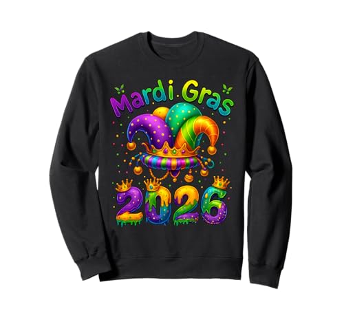 Fasching 2026 Narren Happy Karneval Fasching Karneval Herren Damen Sweatshirt von Happy Mardi Gras Carnival 2026 Apparel For Family