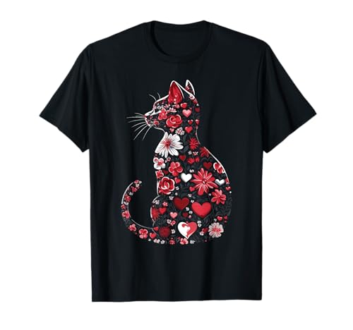 Süße Blumen Katze für Katzen Besitzer und Valentinstag Damen T-Shirt Süße Blumen Katze für Katzen Besitzer und Valentinstag Damen T-Shirt von Happy Meowentine's Day Katzen Blumen Floral Frauen