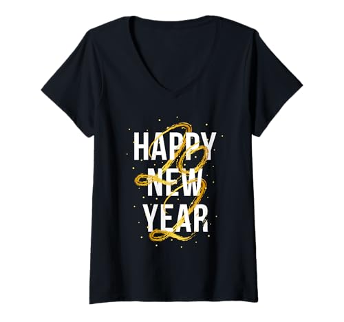 Damen Frohes neues Jahr 2025 Silvester T-Shirt mit V-Ausschnitt Damen Frohes neues Jahr 2025 Silvester T-Shirt mit V-Ausschnitt von Happy New Year 2025 New Years Eve