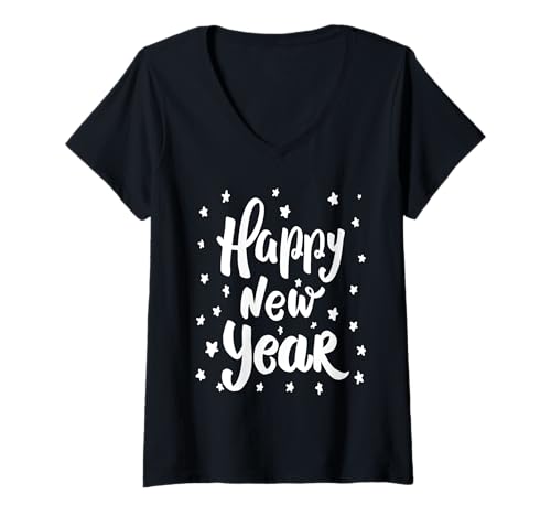 Damen Frohes neues Jahr 2025 Silvester T-Shirt mit V-Ausschnitt Damen Frohes neues Jahr 2025 Silvester T-Shirt mit V-Ausschnitt von Happy New Year 2025 New Years Eve