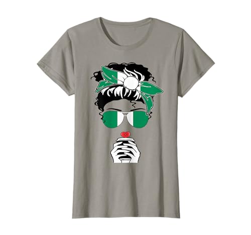 Coole nigerianische Kaffeetasse Mama Mama Mädchen Tante Nigeria Flagge Grafik T-Shirt von Happy Nigeria Independence Day I Love Abuja Tee