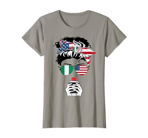 Nigerianische Amerikanische Kaffee Mama Mädchen Schwester Tante Nigeria US-Flagge T-Shirt Nigerianische Amerikanische Kaffee Mama Mädchen Schwester Tante Nigeria US-Flagge T-Shirt von Happy Nigerian American Day Nigerian American Tee