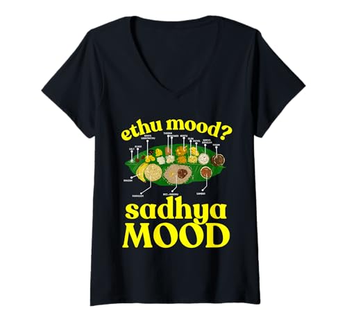Damen Onam Ethu Mood Sadhya Mood Coole Herren Damen Kinder T-Shirt mit V-Ausschnitt Damen Onam Ethu Mood Sadhya Mood Coole Herren Damen Kinder T-Shirt mit V-Ausschnitt von Happy Onam Kerala Festival Holiday Shirt Tees