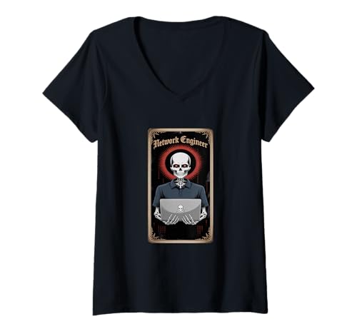 Damen IT Network Engineer PC Computer Admin Tarotkarte Unterstützung T-Shirt mit V-Ausschnitt Damen IT Network Engineer PC Computer Admin Tarotkarte Unterstützung T-Shirt mit V-Ausschnitt von Happy PC Network Engineer and IT Tech Designs