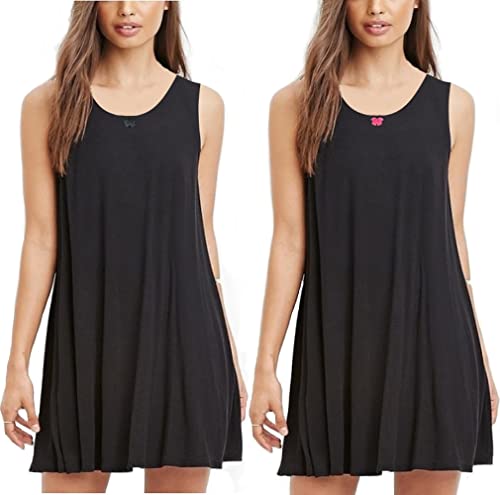 Happy People 2er-Pack The Most Comfortable 100% Baumwolle Nachthemden für Damen Übergröße L - 5X Damen Schlafshirts Multipack, Schwarz, 5X von Happy People