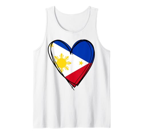 Stolzer philippinischer Junge Mädchen Tante Papa Mama Philippinen Flagge Herz Tank Top Stolzer philippinischer Junge Mädchen Tante Papa Mama Philippinen Flagge Herz Tank Top von Happy Philippines Independence Day I Love Manila