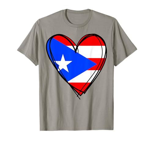 Stolzes Herz mit puertoricanischer Flagge für Jungen, Mädchen, Tante und Papa, Flagge von Puerto Rico T-Shirt Stolzes Herz mit puertoricanischer Flagge für Jungen, Mädchen, Tante und Papa, Flagge von Puerto Rico T-Shirt von Happy Puerto Rico Independence Proud Puerto Rican