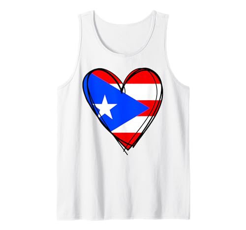 Stolzes Herz mit puertoricanischer Flagge für Jungen, Mädchen, Tante und Papa, Flagge von Puerto Rico Tank Top Stolzes Herz mit puertoricanischer Flagge für Jungen, Mädchen, Tante und Papa, Flagge von Puerto Rico Tank Top von Happy Puerto Rico Independence Proud Puerto Rican