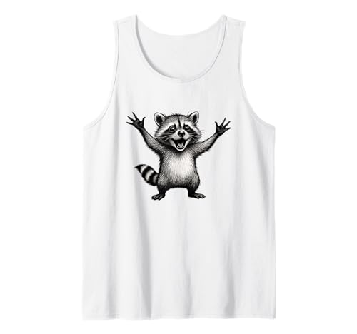 Happy Racoon Lustiger Kleiner Waschbär Baby Lachender Racoon Tank Top von Happy Racoon Makes Happy Cute Little Baby Racoon